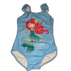 Dancina Mermaid One Piece Swimsuit Blue Girl Size 10 NWOT